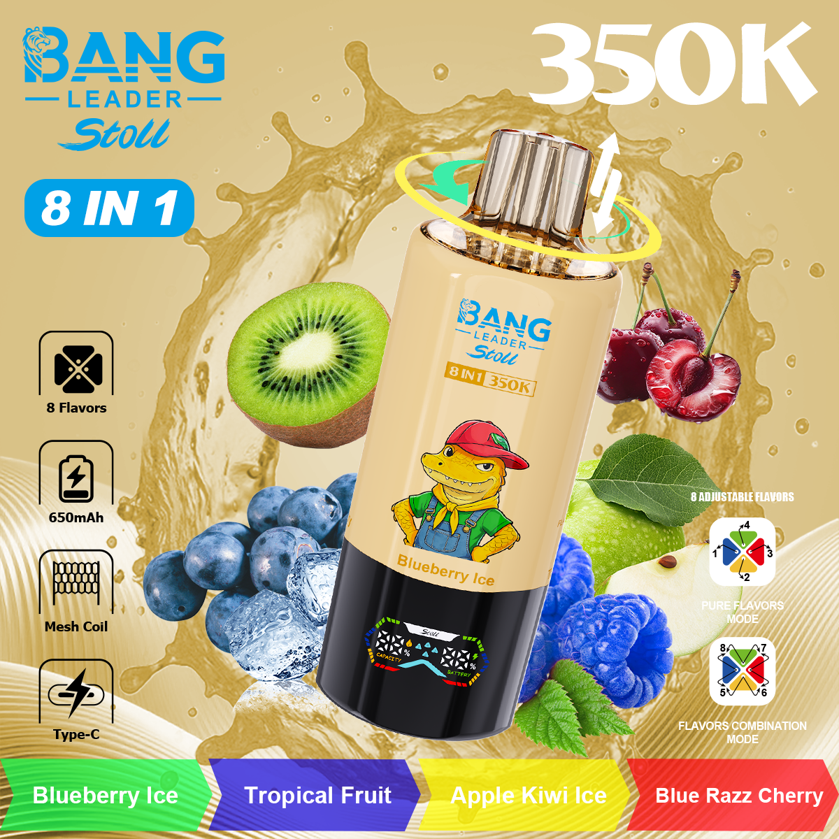 BANG LEGEND 350000 Puffs 8 in1 Flavor Disposable Vape