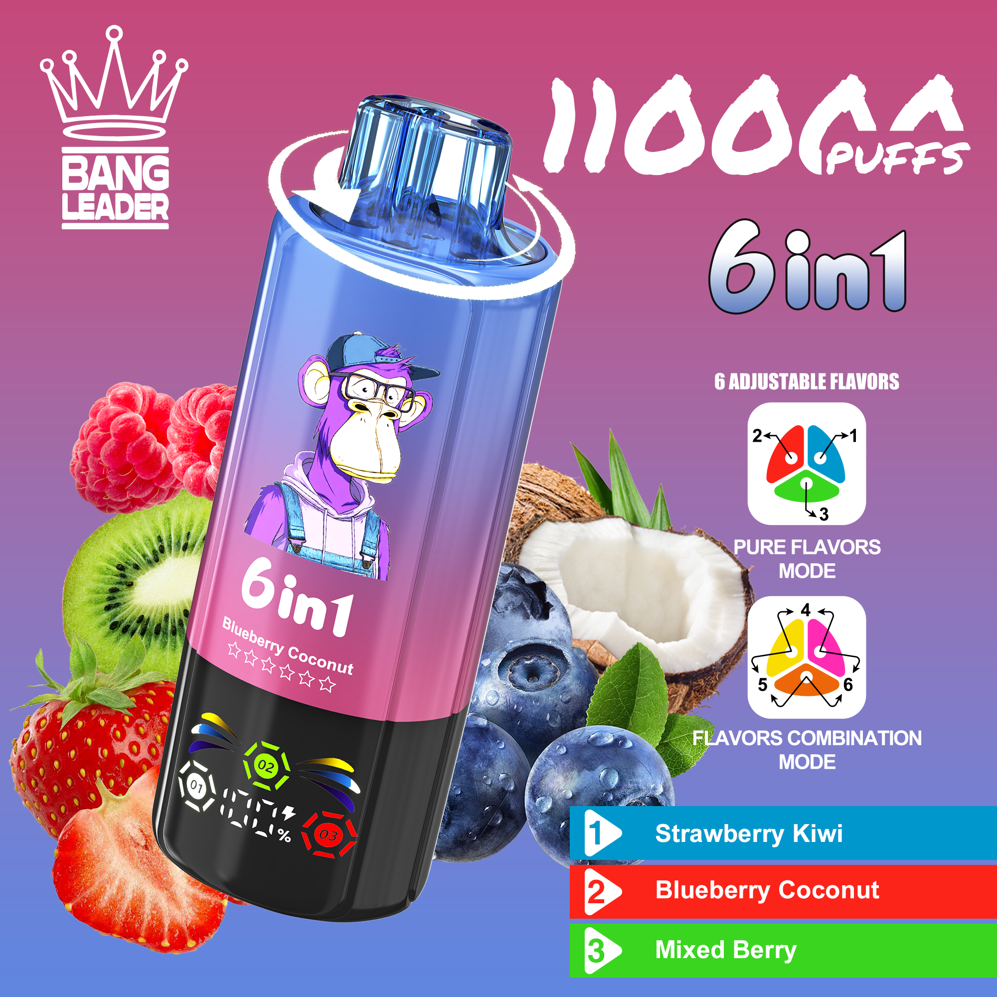 BANG LEGEND 110000 Puffs 6 in1 Flavor Disposable Vape