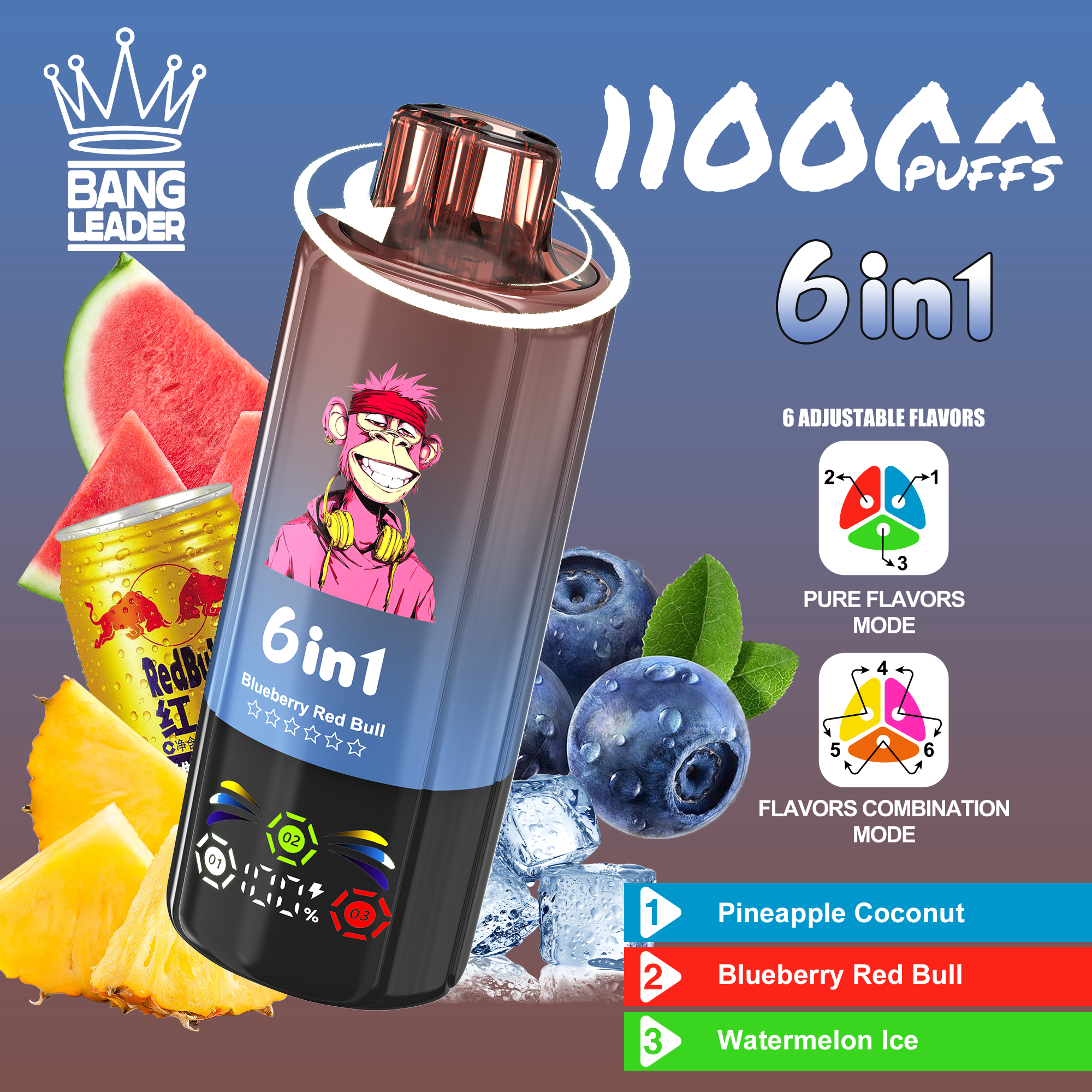 BANG LEGEND 110000 Puffs 6 in1 Flavor Disposable Vape