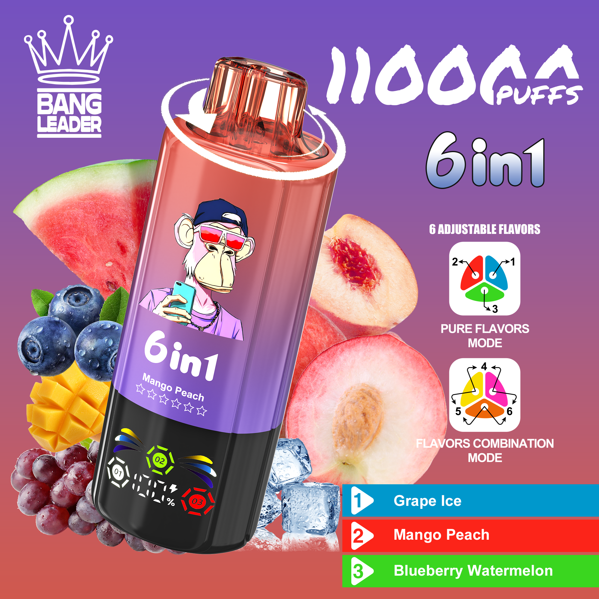 BANG LEGEND 110000 Puffs 6 in1 Flavor Disposable Vape