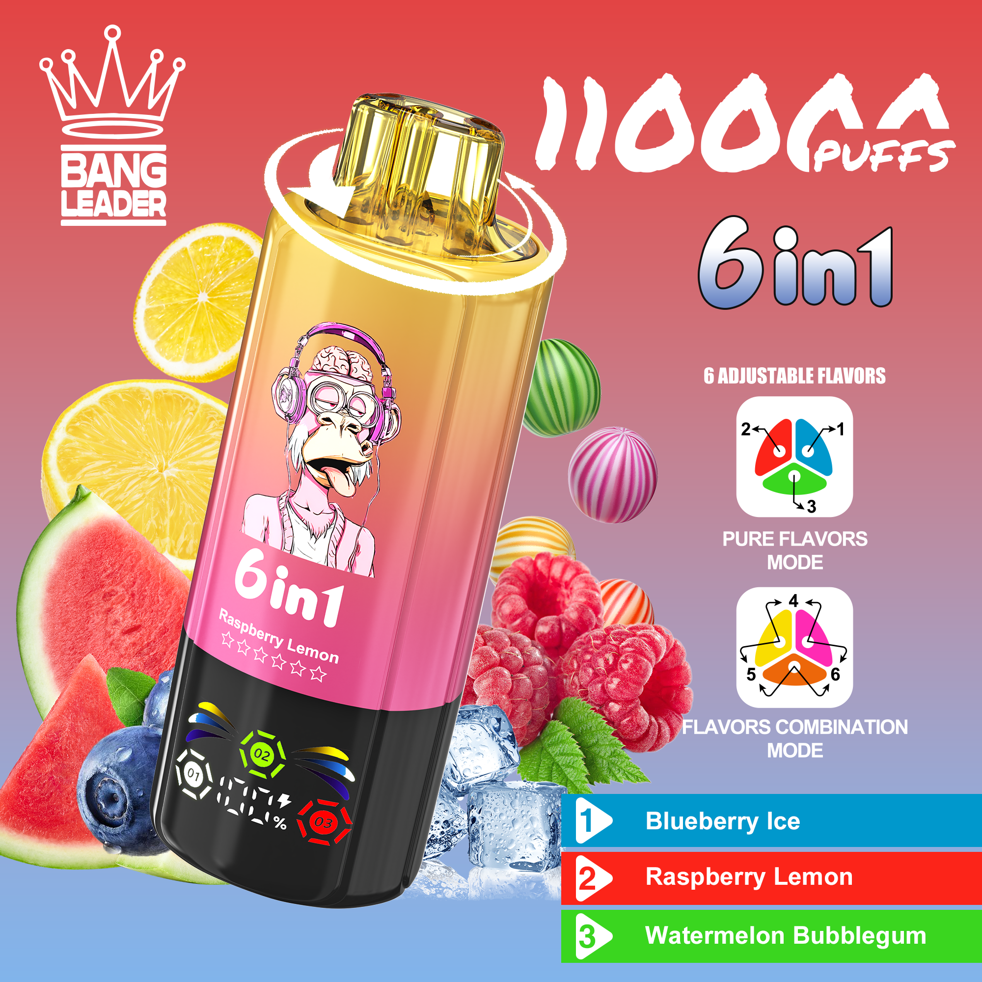 BANG LEGEND 110000 Puffs 6 in1 Flavor Disposable Vape