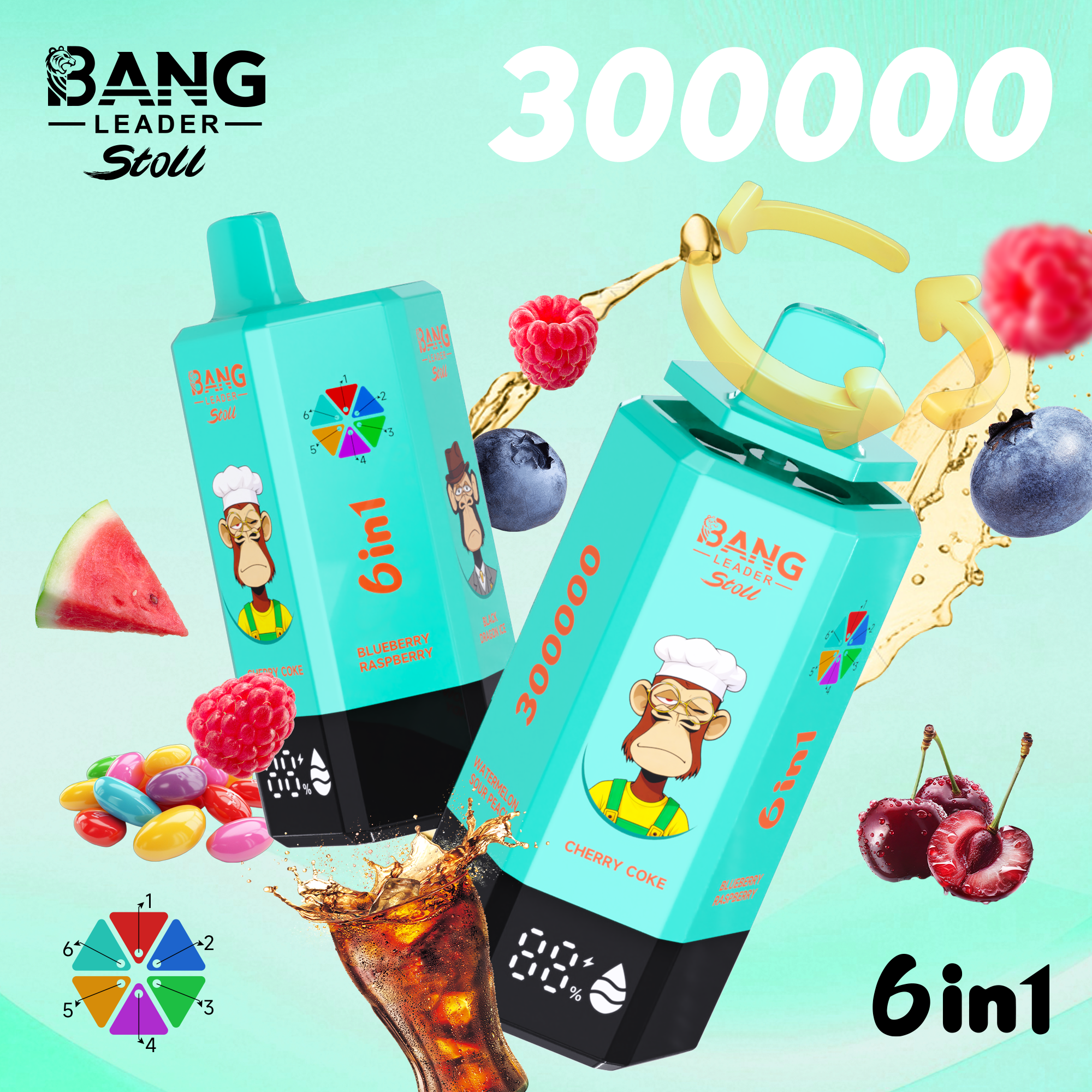 BANG LEGEND 300000 Puffs 6 in1 Flavor Disposable Vape