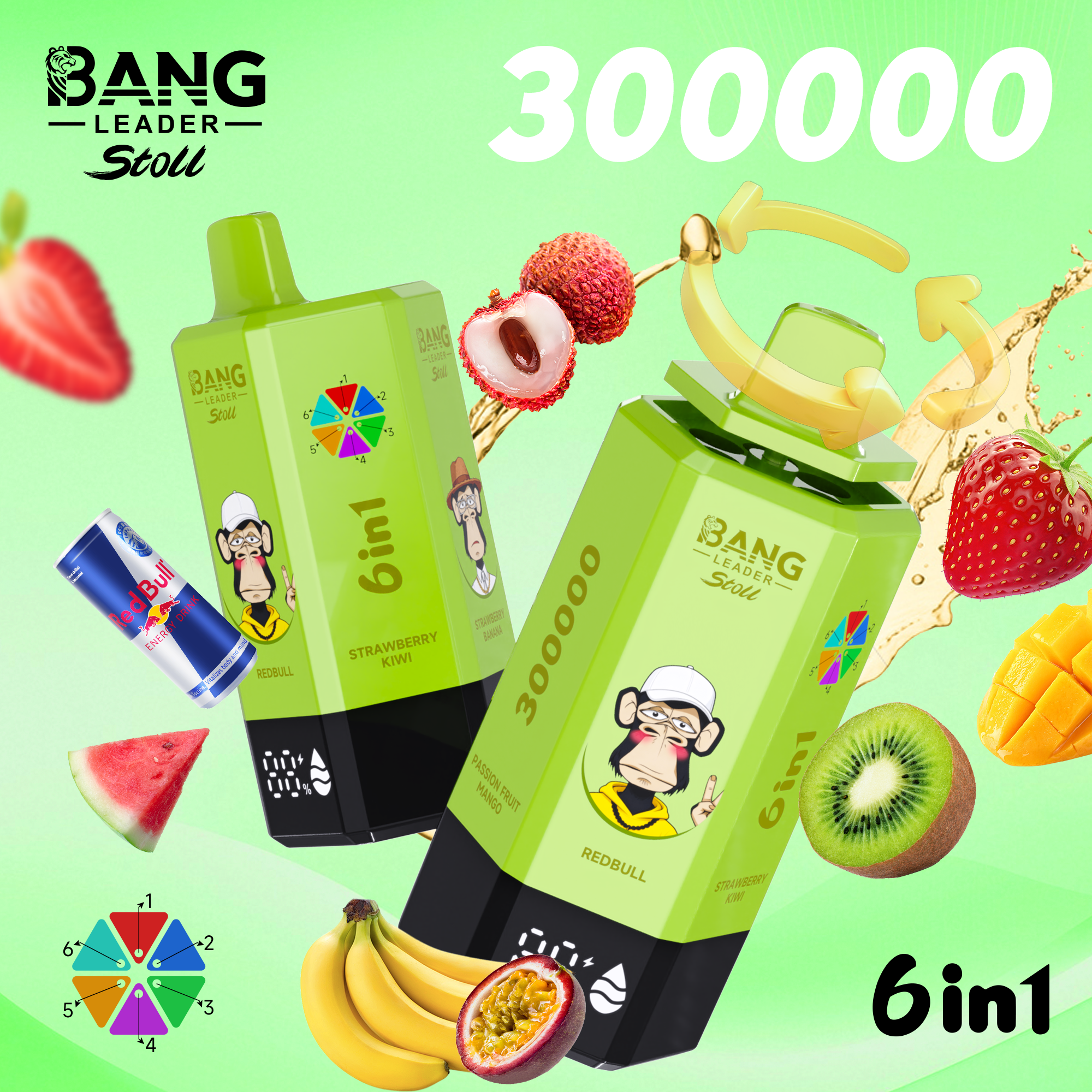 BANG LEGEND 300000 Puffs 6 in1 Flavor Disposable Vape