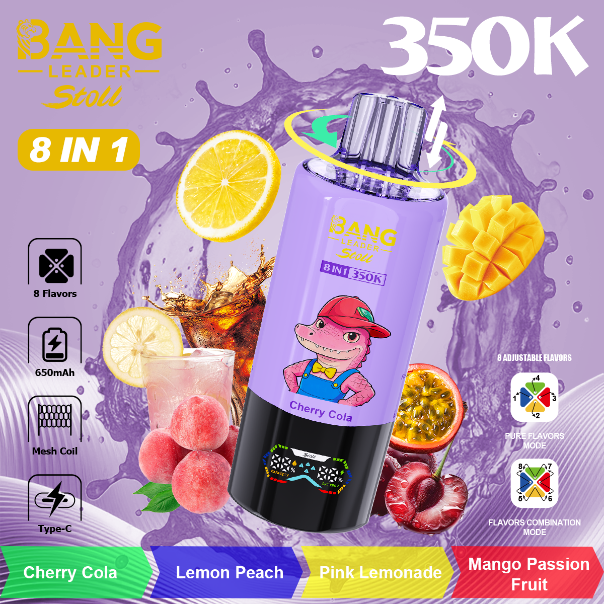 BANG LEGEND 350000 Puffs 8 in1 Flavor Disposable Vape