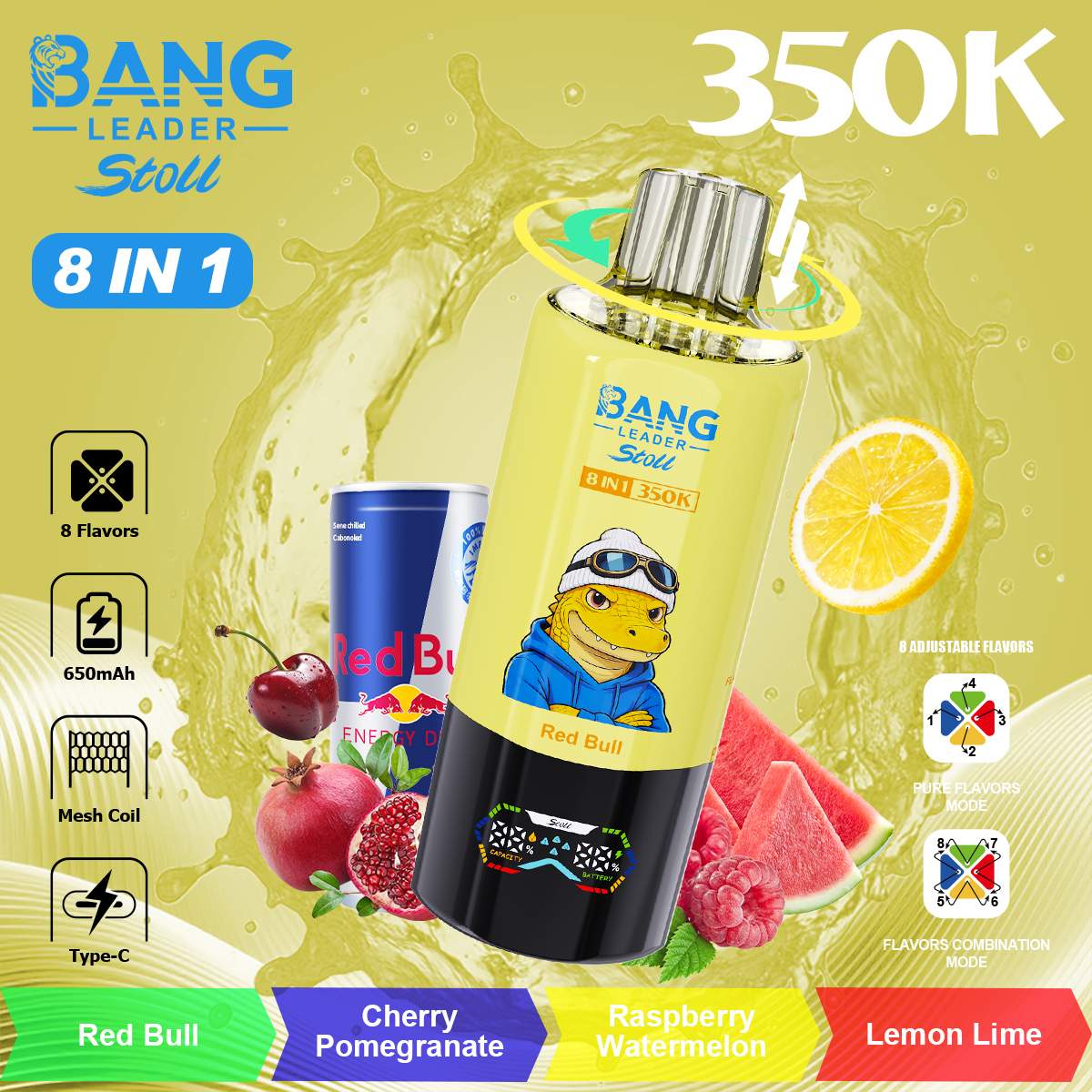 BANG LEGEND 350000 Puffs 8 in1 Flavor Disposable Vape