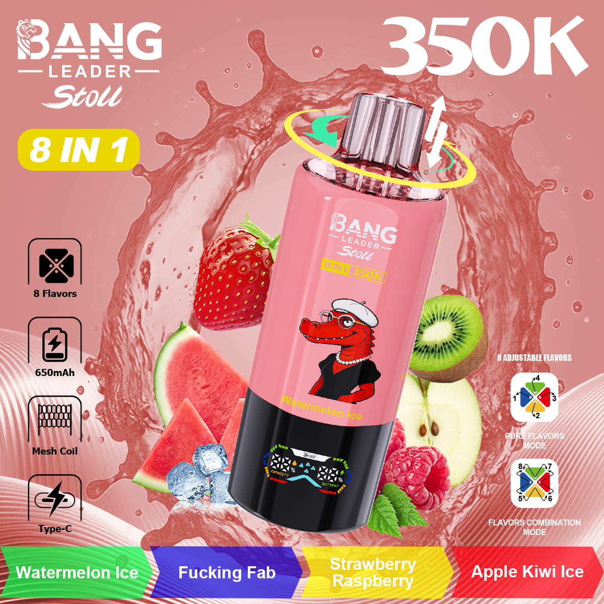 BANG LEGEND 350000 Puffs 8 in1 Flavor Disposable Vape