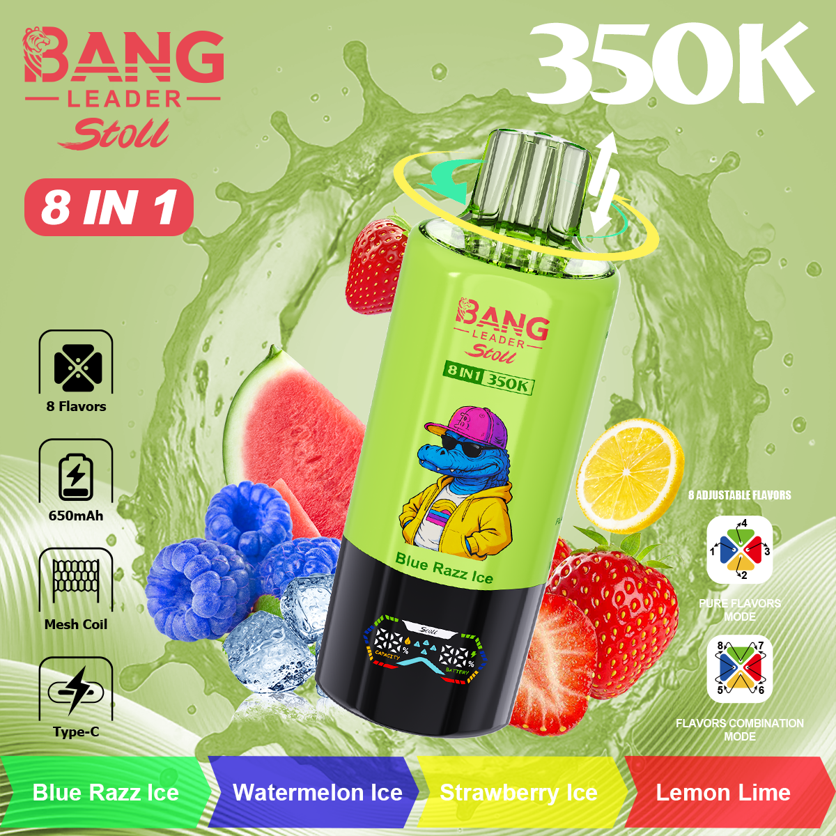 BANG LEGEND 350000 Puffs 8 in1 Flavor Disposable Vape