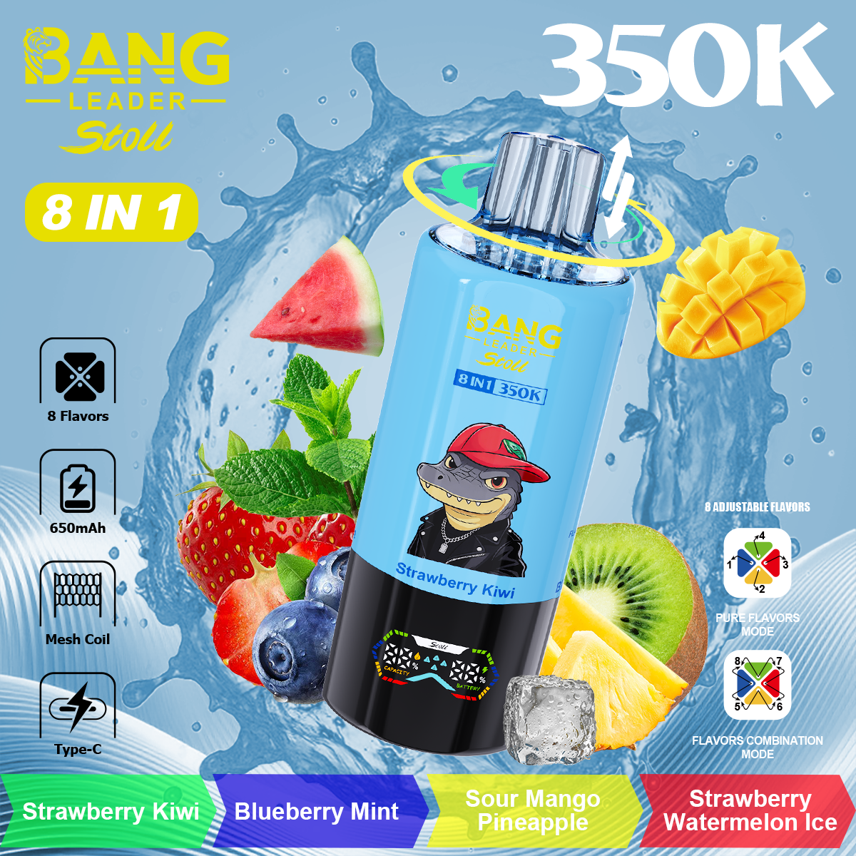 BANG LEGEND 350000 Puffs 8 in1 Flavor Disposable Vape