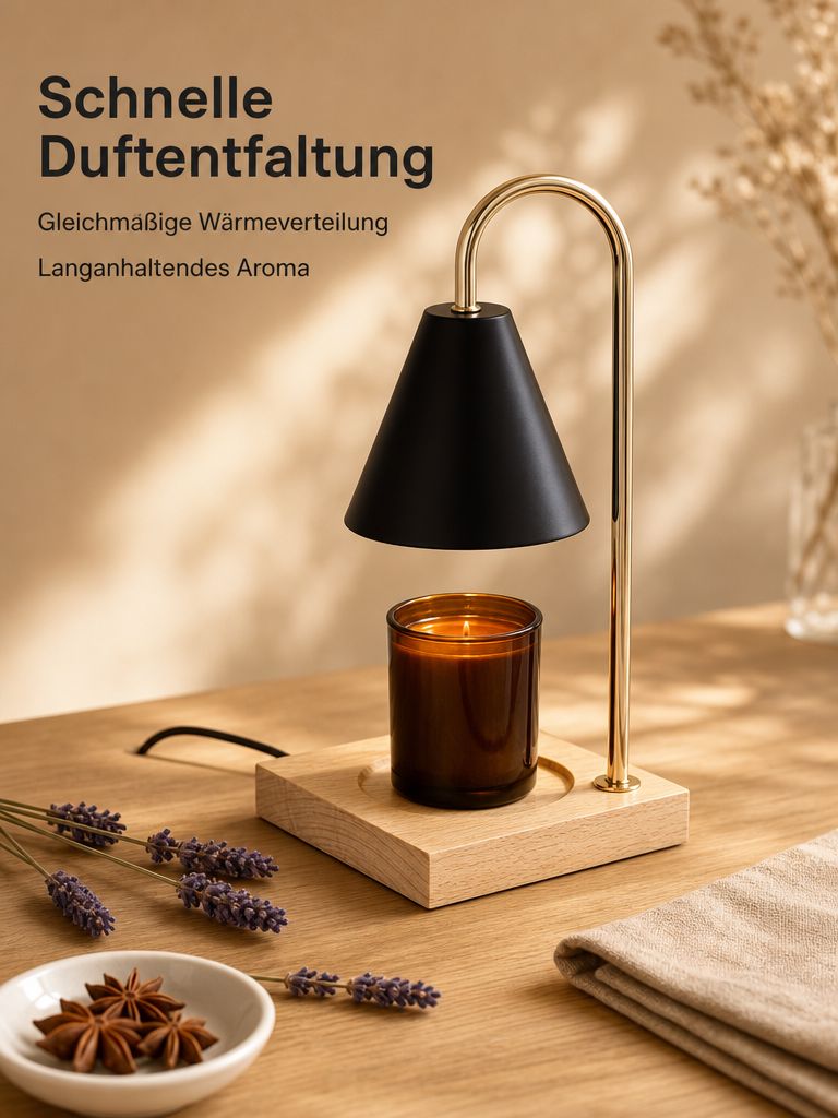 Holz-Laternenleuchte mit Schmelzkerze