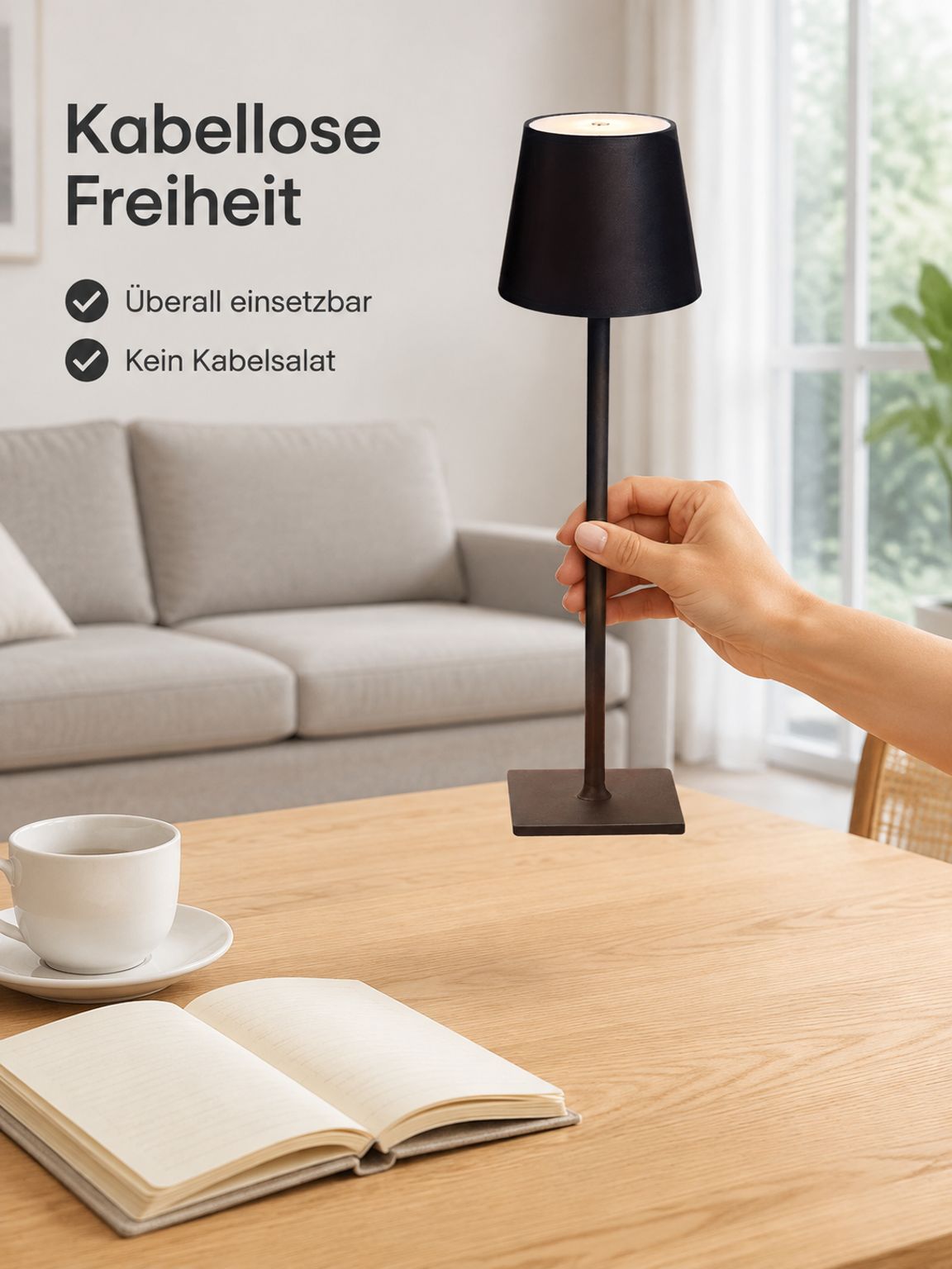 Kabellose tragbare Tischlampe