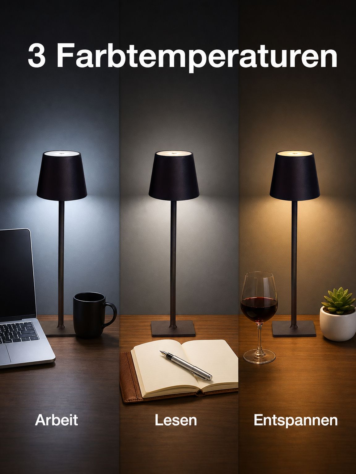 Kabellose tragbare Tischlampe