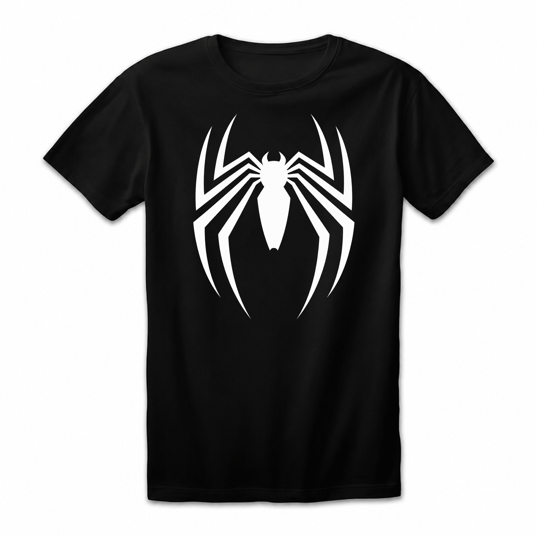 Camiseta Drop Shoulder 100% Algodão Oversized Estampa Aranha, Preta e Branca, Unissex, Estilo Streetwear, Caimento Solto e Confortável, Moda Casual Masculina e Feminina, Tamanhos P ao GG