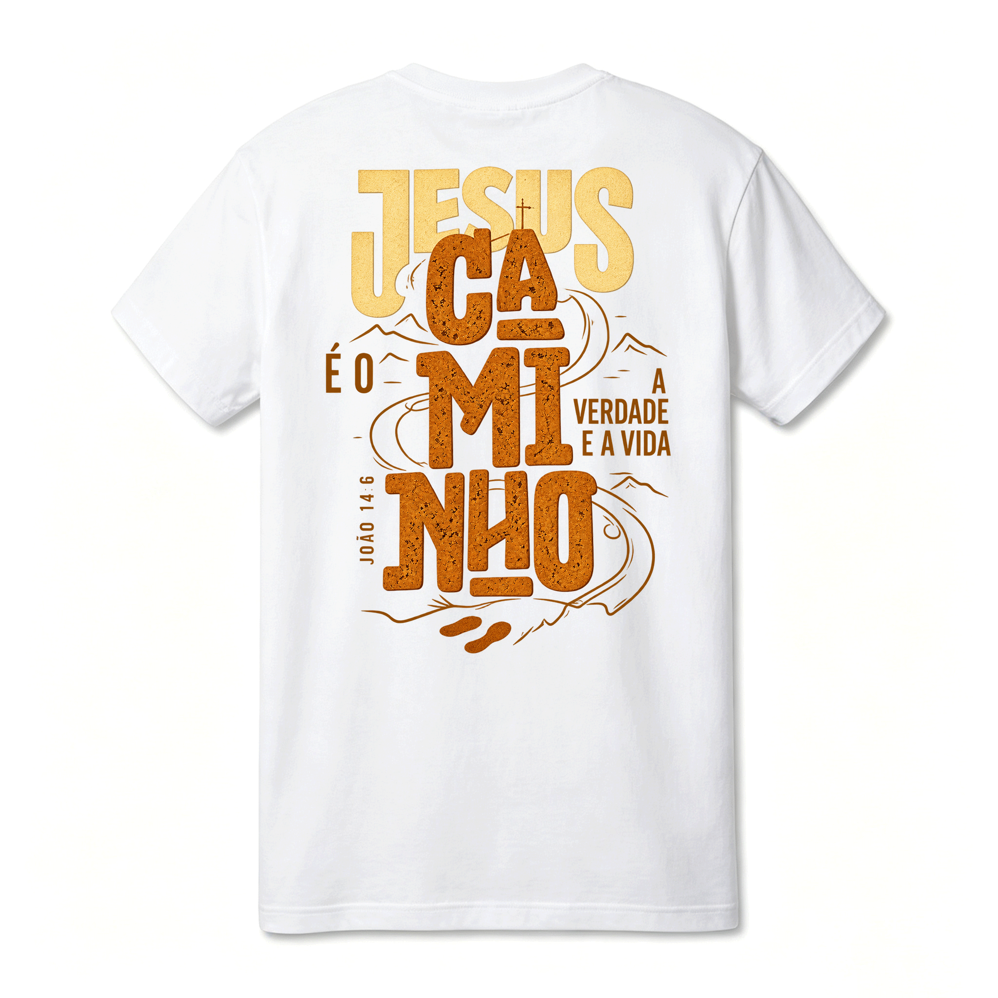 `Camiseta Unissex Estampa Jesus e o Caminho Cristã Algodão Confortável Casual Dia a Dia Promoção`  >