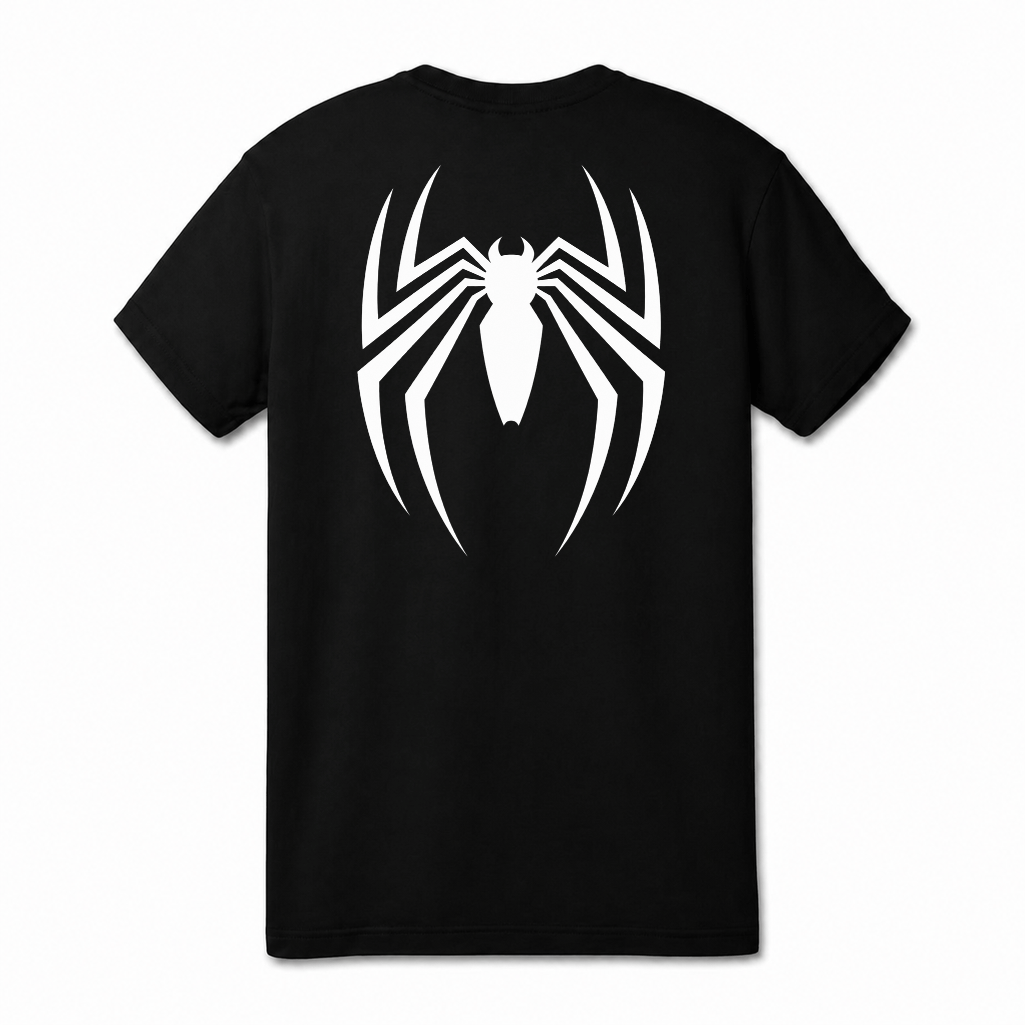 Camiseta Drop Shoulder 100% Algodão Oversized Estampa Aranha, Preta e Branca, Unissex, Estilo Streetwear, Caimento Solto e Confortável, Moda Casual Masculina e Feminina, Tamanhos P ao GG