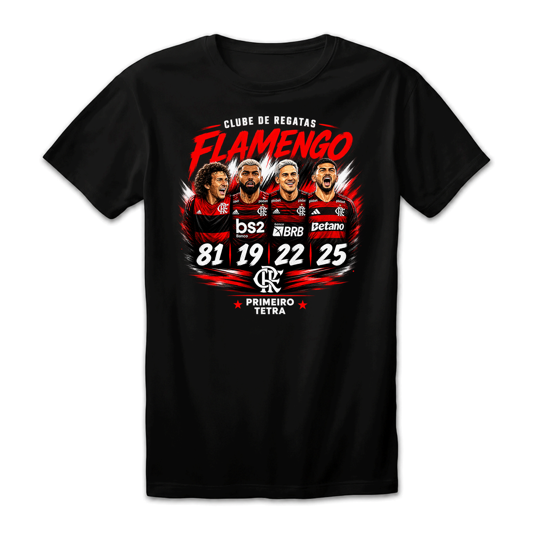 Camiseta Drop Shoulder 100% Algodão Oversized Estampa Futebol Rubro-Negro Ídolos e Títulos, Preta e Branca, Unissex, Estilo Torcida e Streetwear, Caimento Solto e Confortável, Tamanhos P ao GG,Flamengo, Mengão, Rubro‑Negro, Tetra, Torcedor