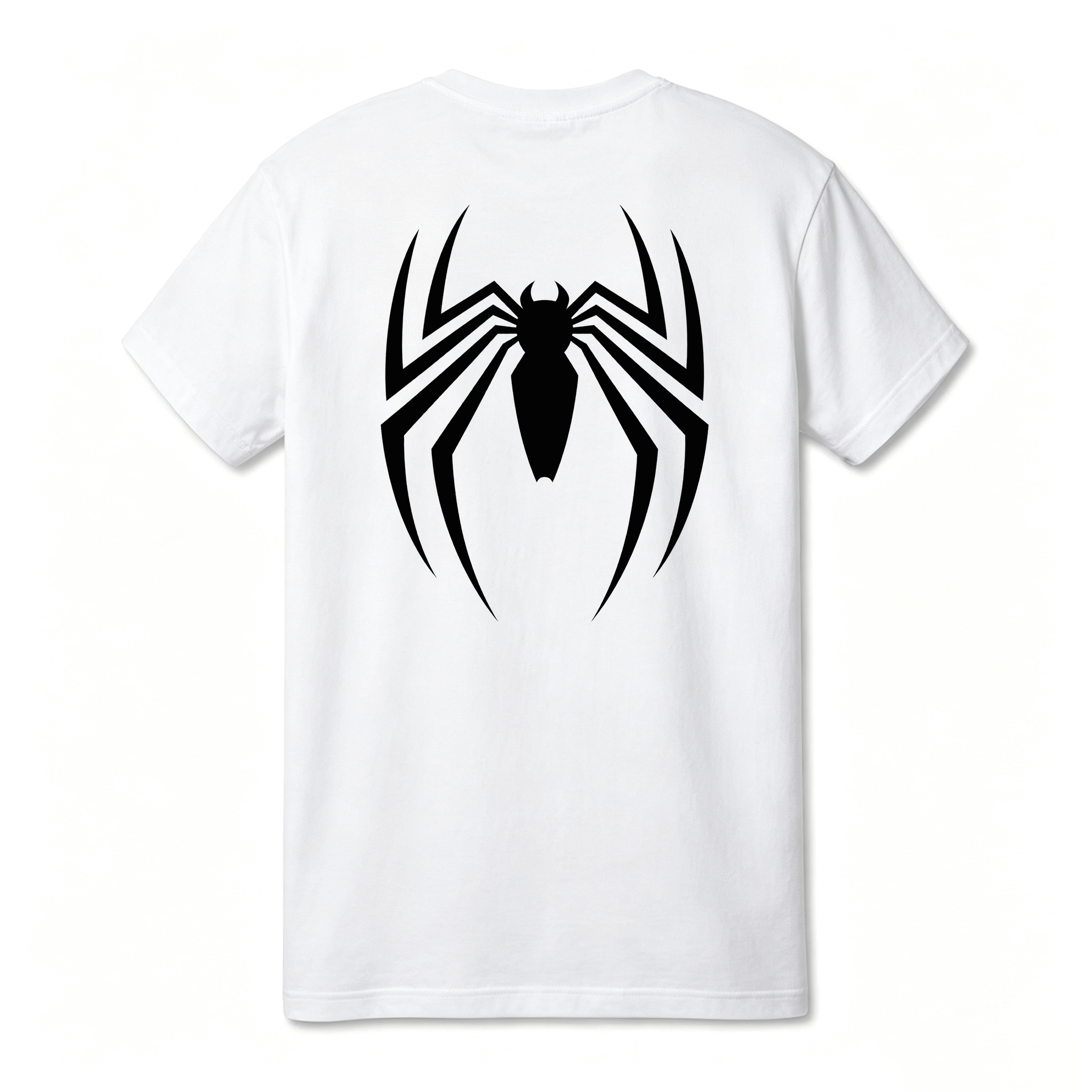Camiseta Drop Shoulder 100% Algodão Oversized Estampa Aranha, Preta e Branca, Unissex, Estilo Streetwear, Caimento Solto e Confortável, Moda Casual Masculina e Feminina, Tamanhos P ao GG
