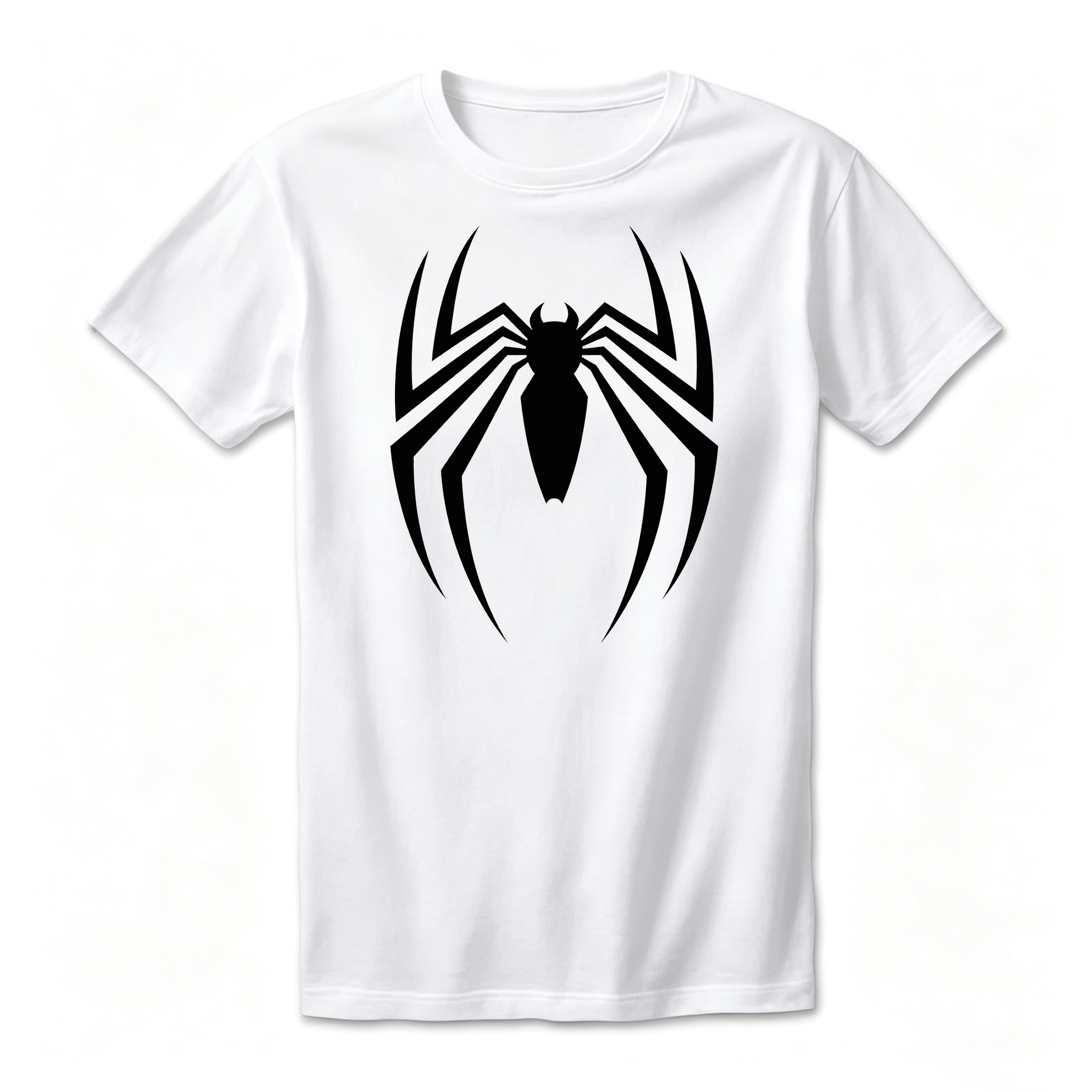 Camiseta Drop Shoulder 100% Algodão Oversized Estampa Aranha, Preta e Branca, Unissex, Estilo Streetwear, Caimento Solto e Confortável, Moda Casual Masculina e Feminina, Tamanhos P ao GG