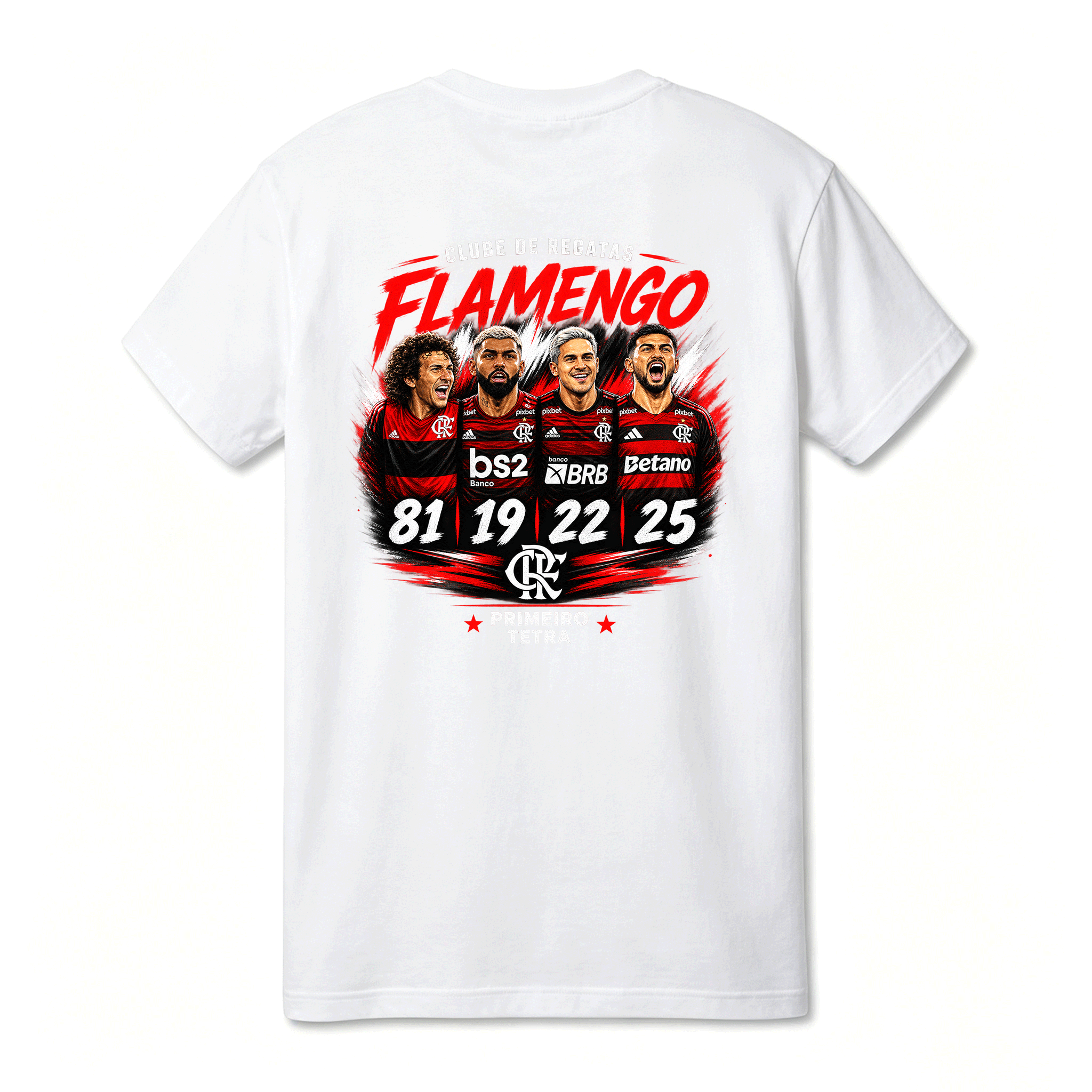Camiseta Drop Shoulder 100% Algodão Oversized Estampa Futebol Rubro-Negro Ídolos e Títulos, Preta e Branca, Unissex, Estilo Torcida e Streetwear, Caimento Solto e Confortável, Tamanhos P ao GG,Flamengo, Mengão, Rubro‑Negro, Tetra, Torcedor
