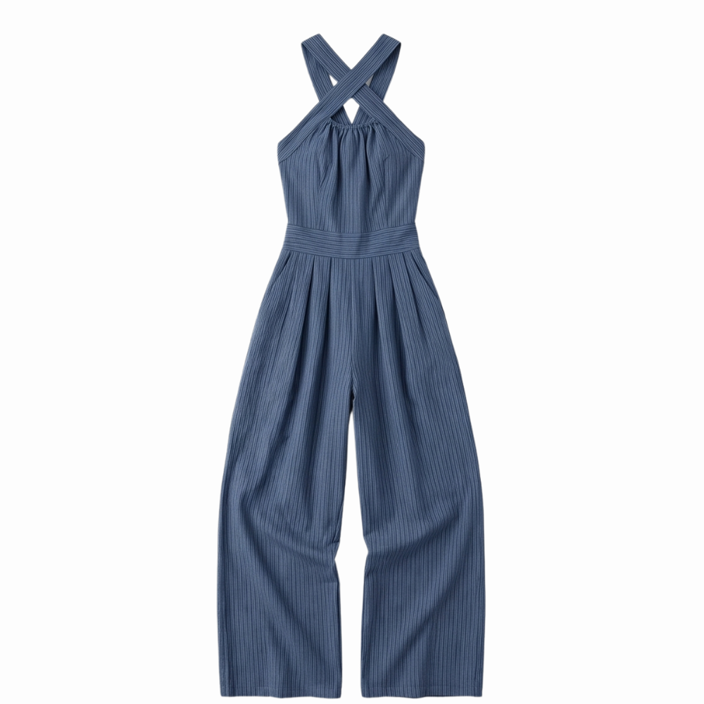 – Karissa™ Flowing Wide-Leg Halter Jumpsuit