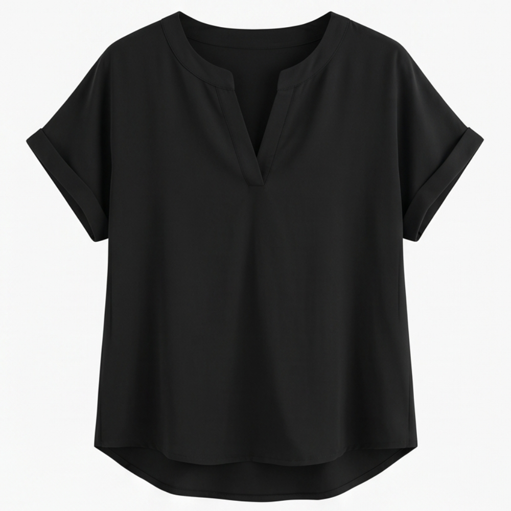 – Solenne™ Soft Drape V-Neck Blouse for Everyday Wear
