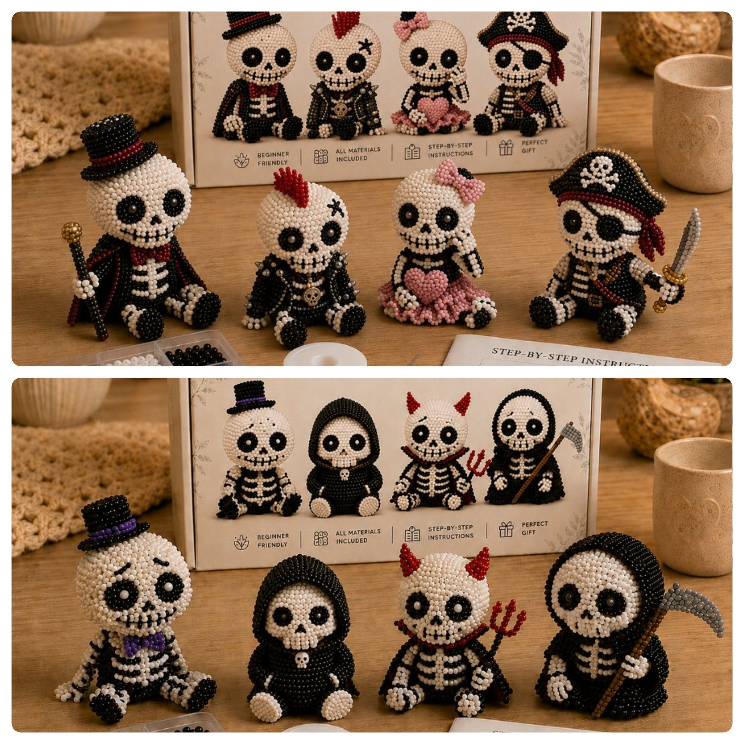 💀 3D Beaded Skeleton DIY Kit