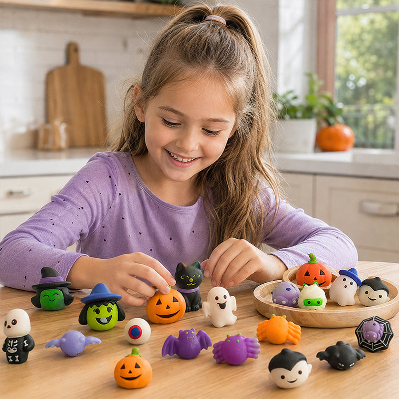 🎃 Assorted Halloween Mini Squishy Toys for Party Favor Bags