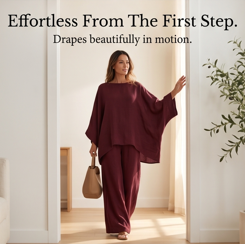 – Lunavia™ – Flowy Batwing Top and Wide Leg Pants Set