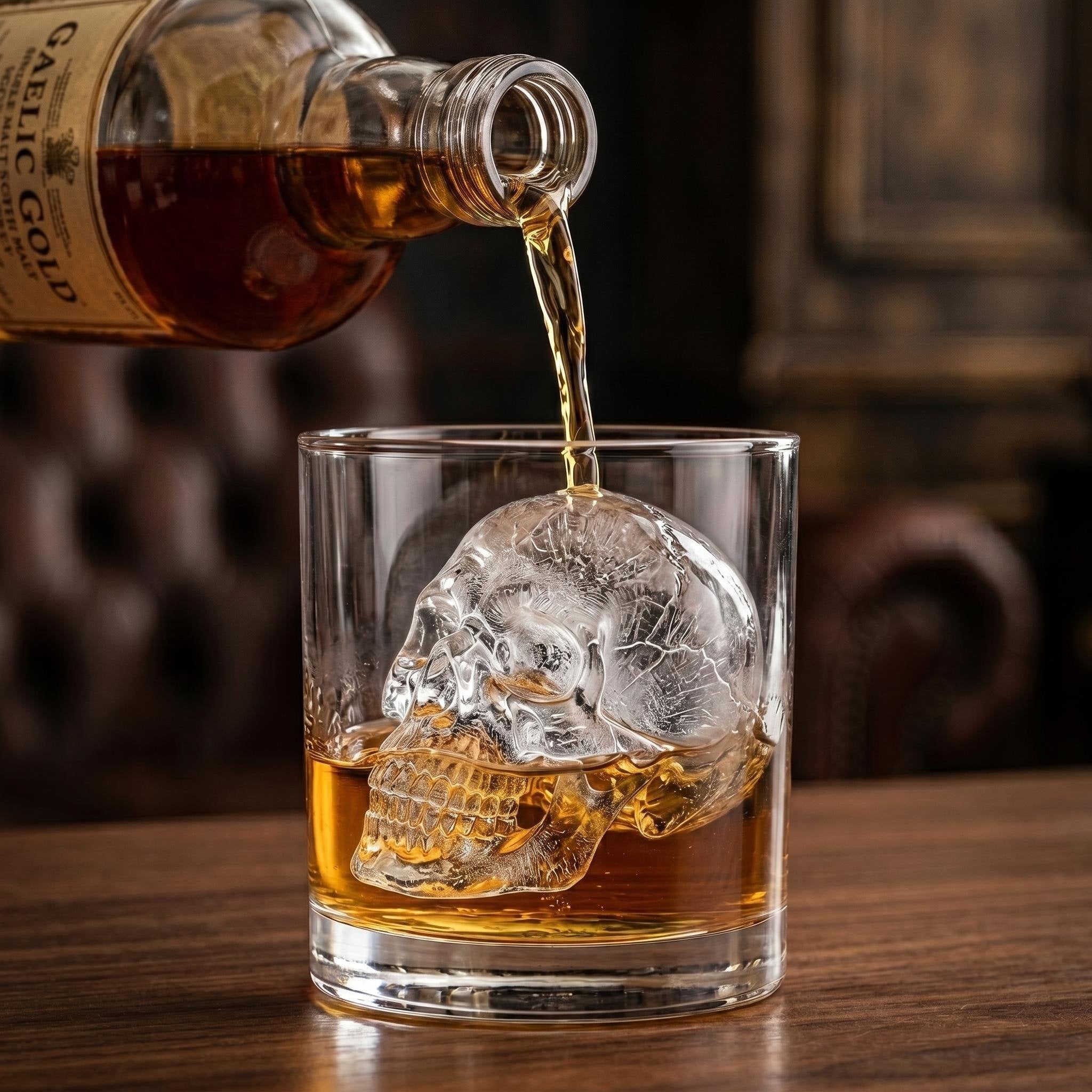 💀Skull Frozen Cubes Molds Silicone Tray, BPA Free Halloween Skull Shaped Ice Maker for Whiskey, Cocktails, Soda & Party Drinks