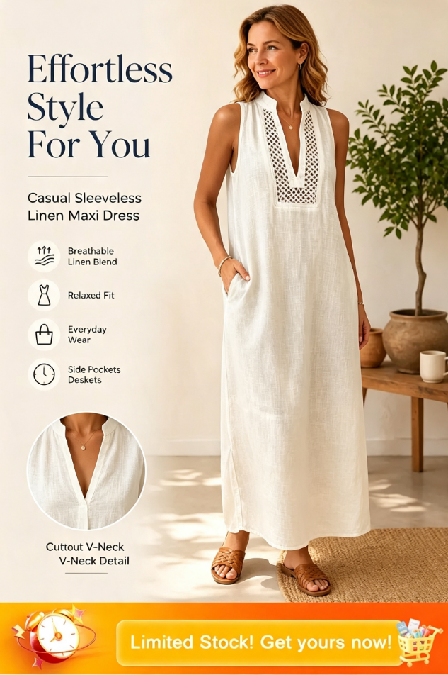 Women's Minimalist Sleeveless Maxi Dress With Cutout Neckline 💐 Buy 2 Free Shipping＋get 10% off !