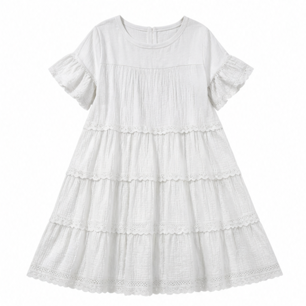 – Sundara™ Tiered Lace Midi Dress with Hidden Pockets