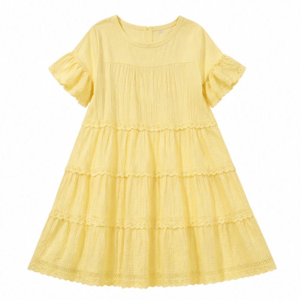– Sundara™ Tiered Lace Midi Dress with Hidden Pockets