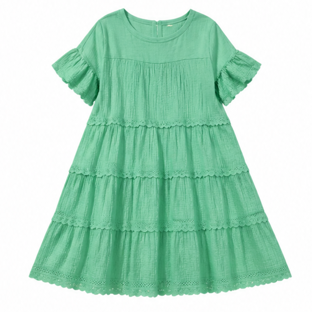 – Sundara™ Tiered Lace Midi Dress with Hidden Pockets