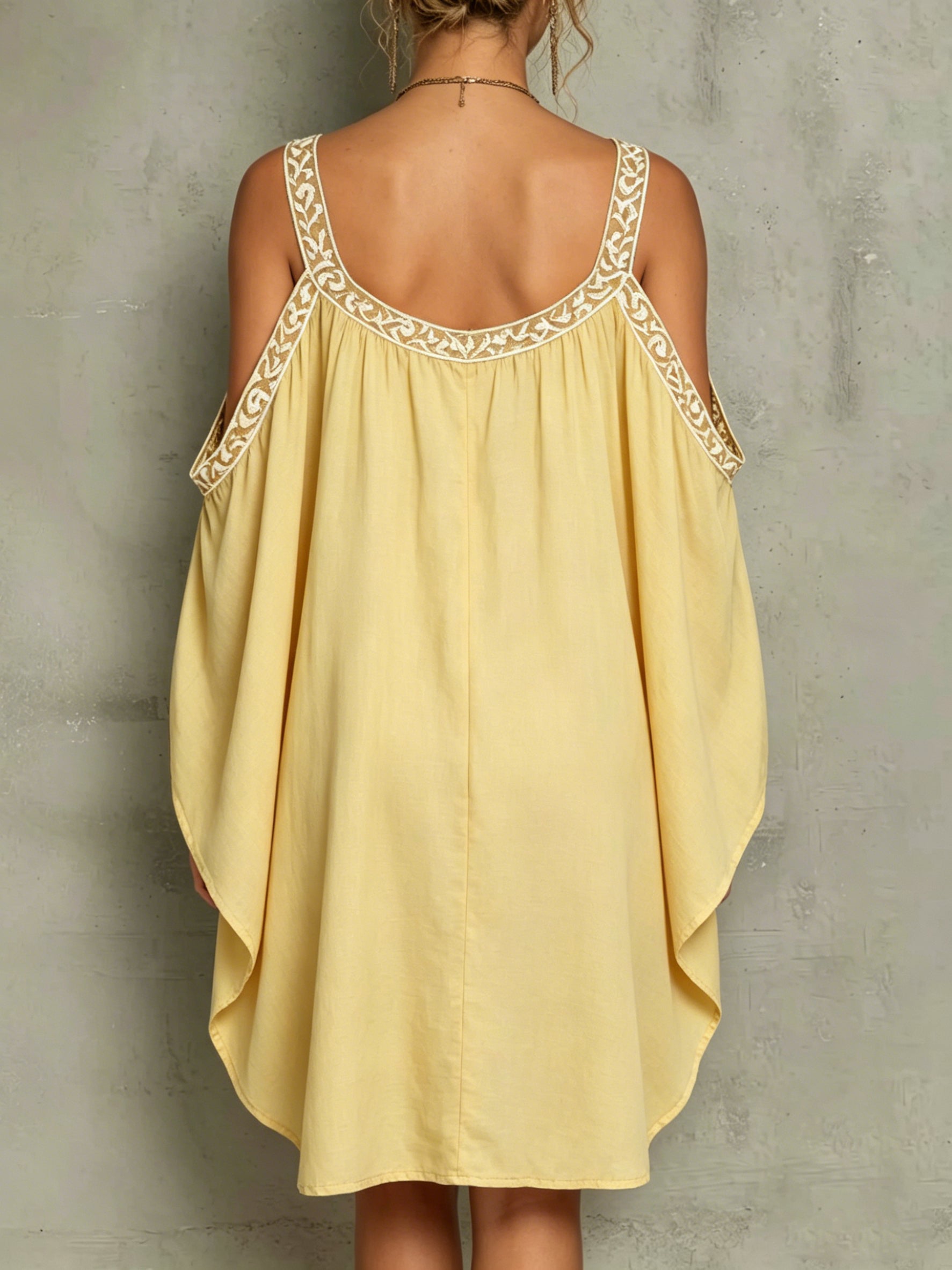 Bohemian Off-shoulder Relaxed-fit Dress