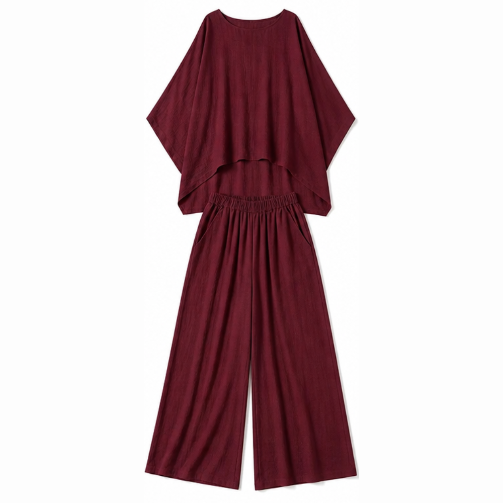 – Lunavia™ – Flowy Batwing Top and Wide Leg Pants Set