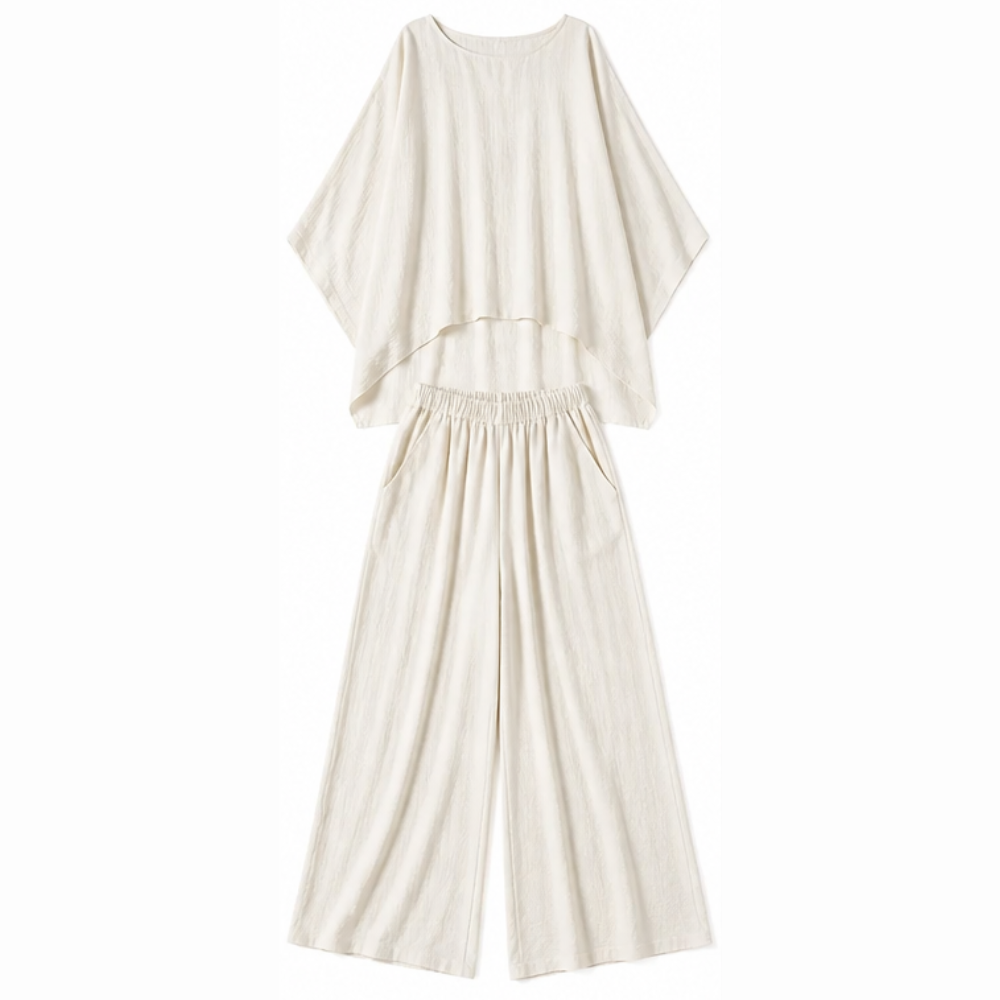 – Lunavia™ – Flowy Batwing Top and Wide Leg Pants Set