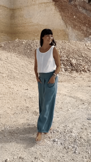 – Linen Pants - Made of 100% linen-breathable and comfortable