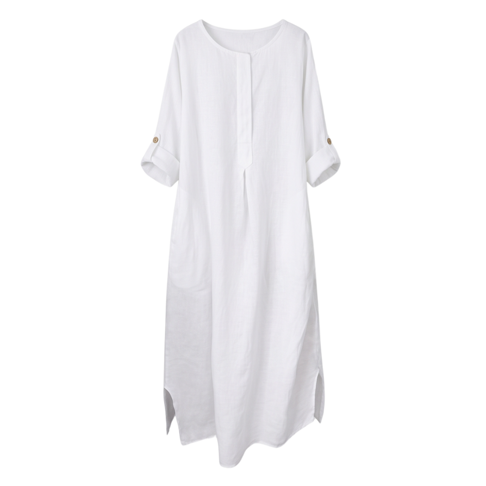 – Lunavia™ – Flowy Linen-Style Maxi for Everyday Elegance