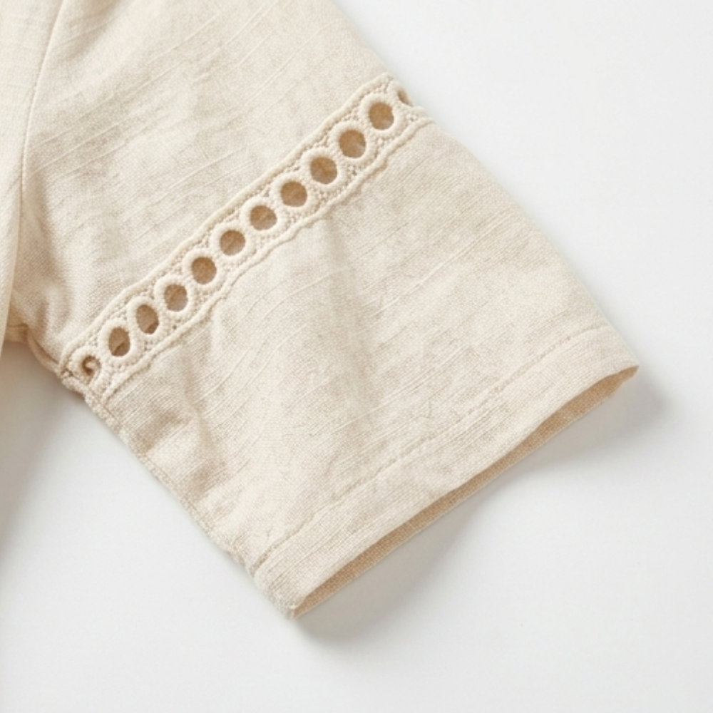 – Solmera™ – Crochet Trim Midi Dress