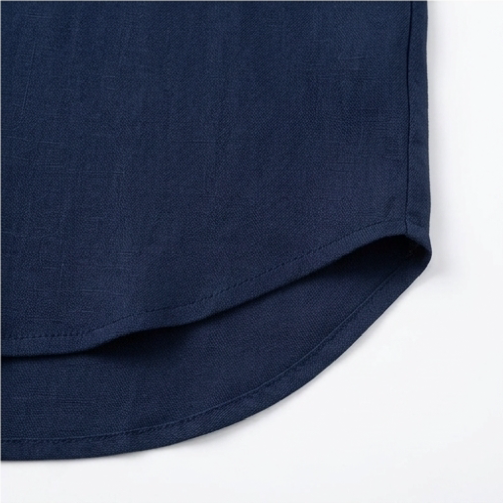 – Wovena™ – Breezy V Neck Blouse with Curved Hem