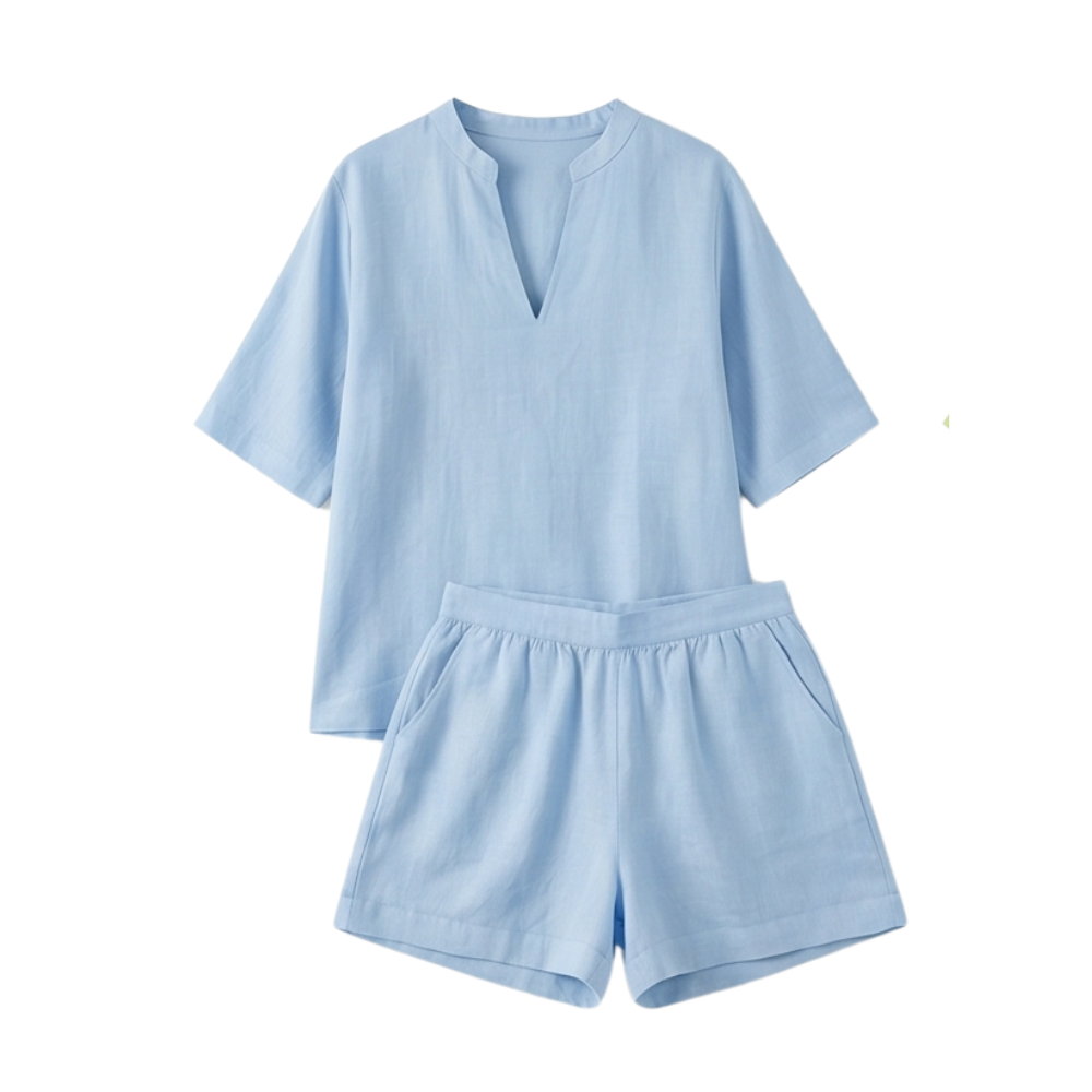 – Veluna™ – Breezy V-Neck Summer Set