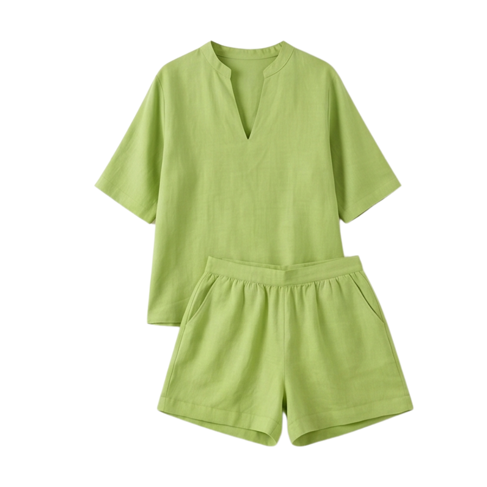 – Veluna™ – Breezy V-Neck Summer Set