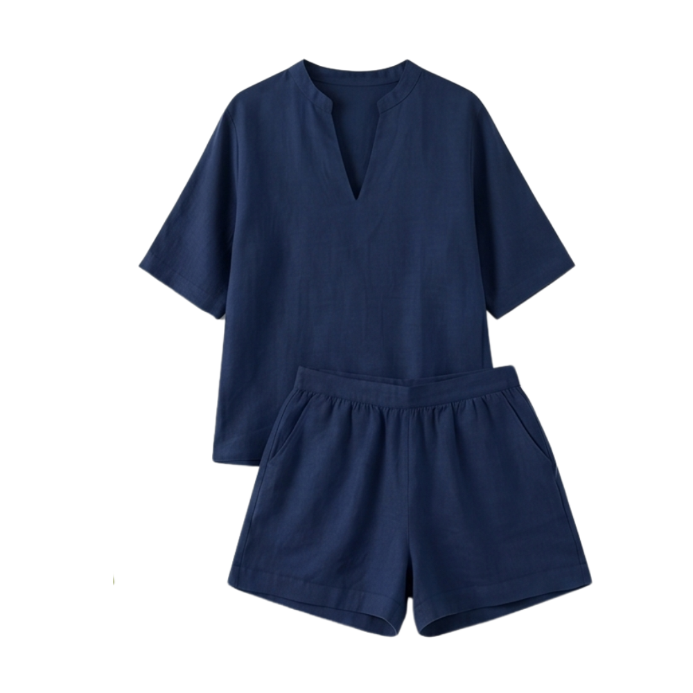 – Veluna™ – Breezy V-Neck Summer Set