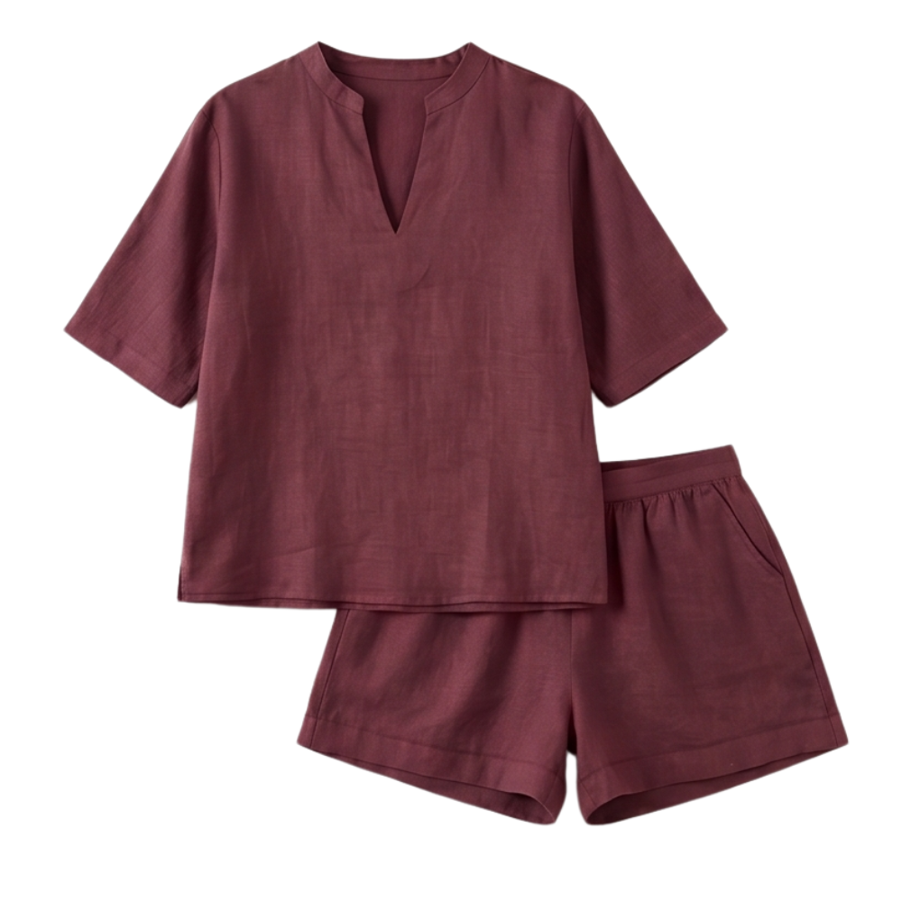 – Veluna™ – Breezy V-Neck Summer Set