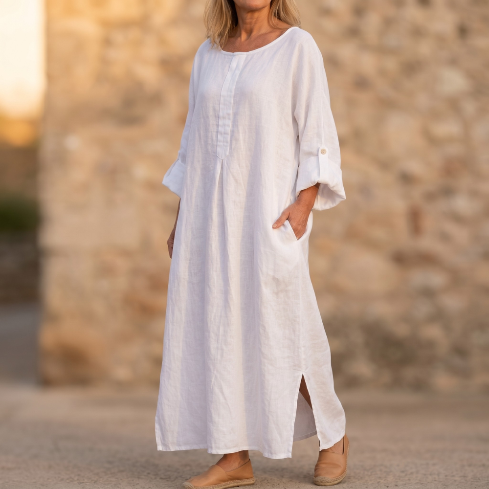 – Lunavia™ – Flowy Linen-Style Maxi for Everyday Elegance