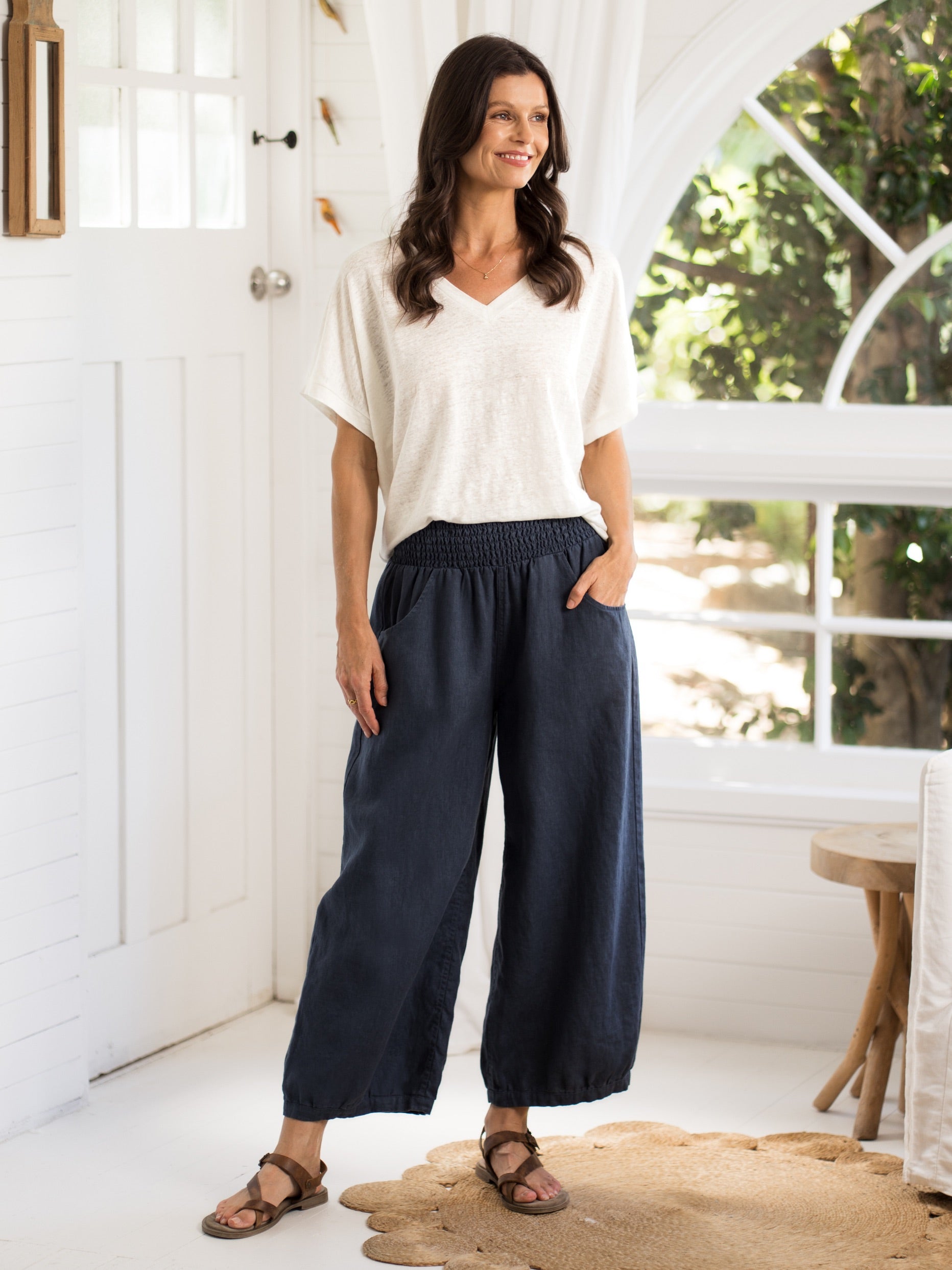 – Linen Pants - Made of 100% linen-breathable and comfortable