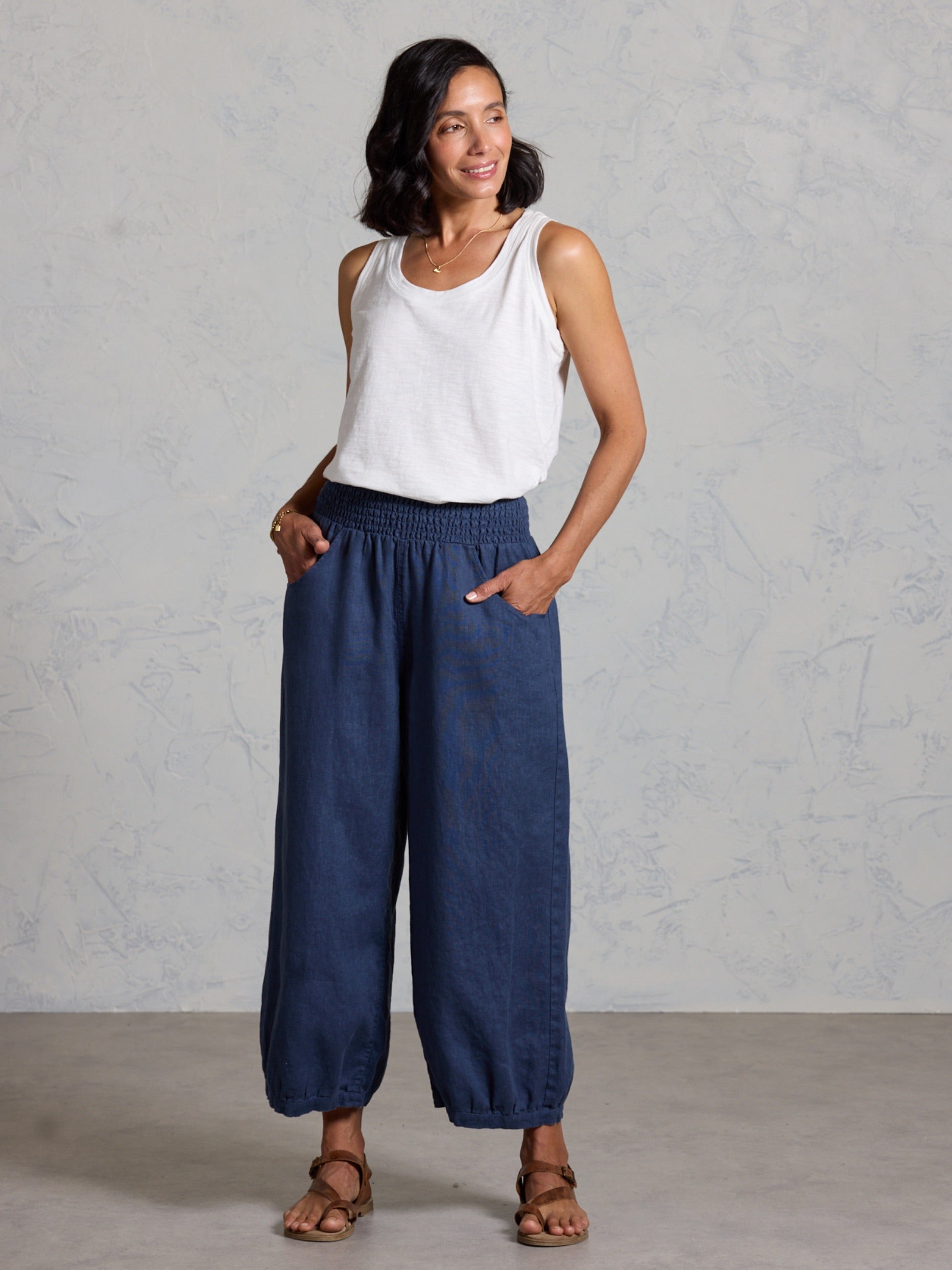 – Linen Pants - Made of 100% linen-breathable and comfortable