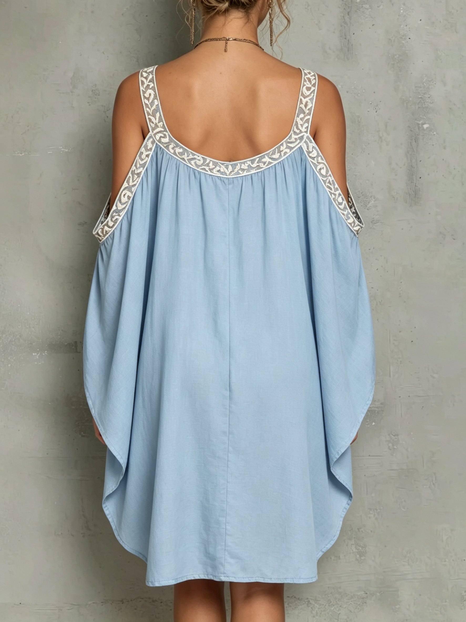 Bohemian Off-shoulder Relaxed-fit Dress