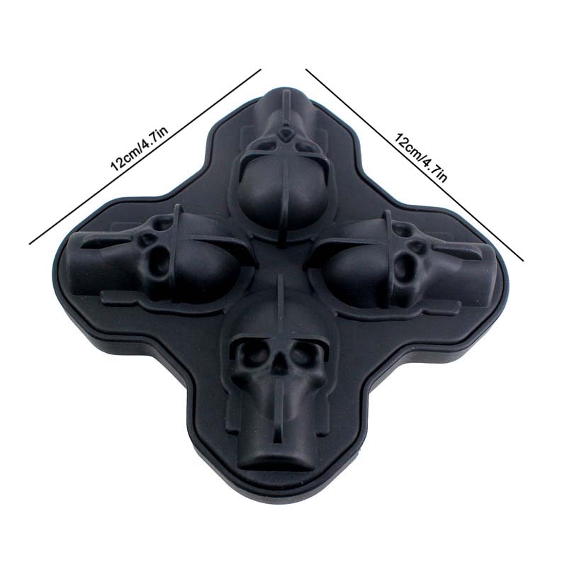 💀Skull Frozen Cubes Molds Silicone Tray, BPA Free Halloween Skull Shaped Ice Maker for Whiskey, Cocktails, Soda & Party Drinks