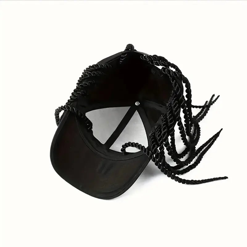 Hip-Hop Punk Baseball Cap with Braided Dreadlock Wig – Adjustable Snapback