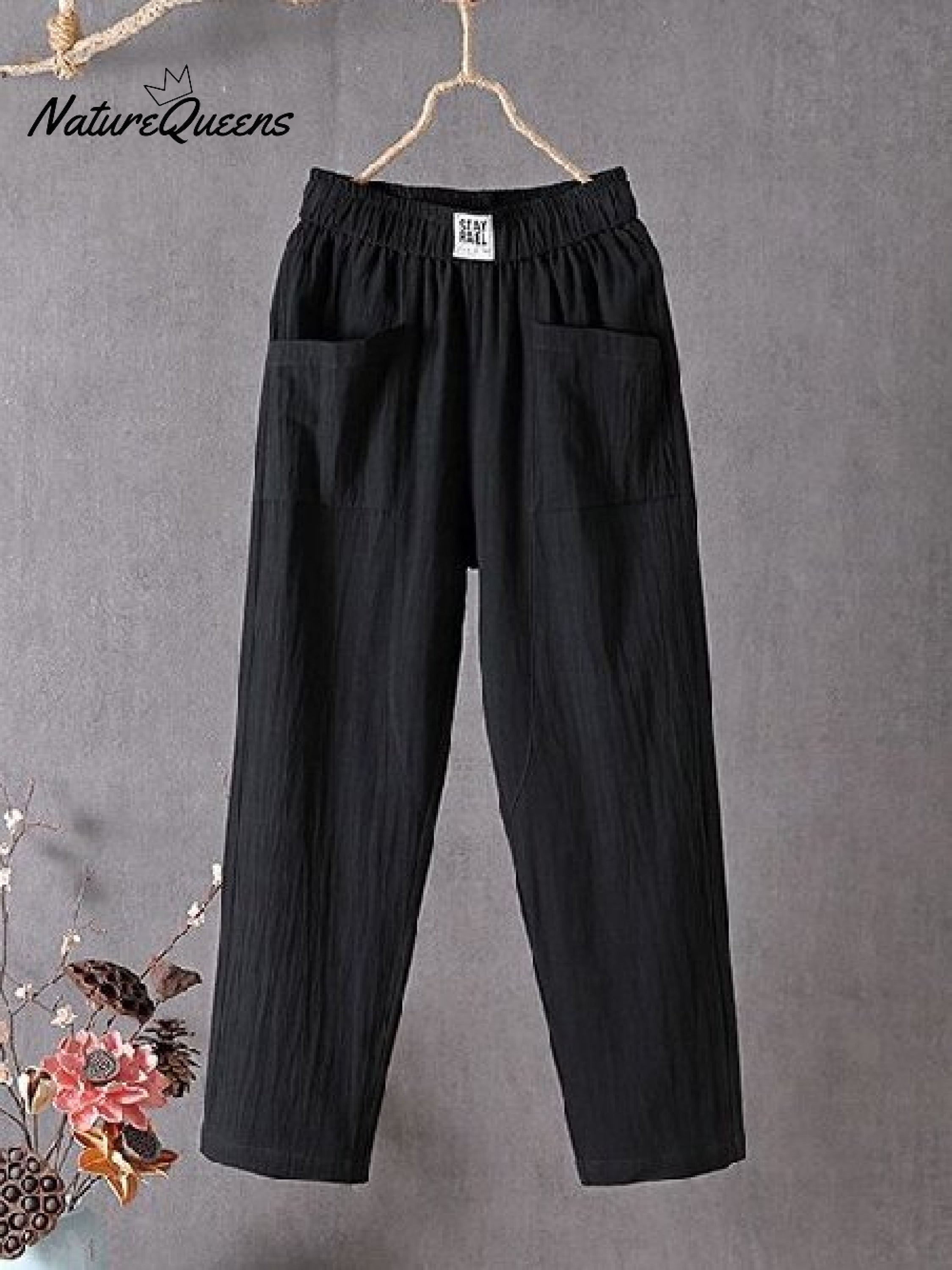 Casual Plain Natural Ankle Pants Straight Pants